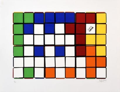 INVADER (Français, né en 1969)
6 Cubes (Blue/Yellow),...