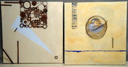 Ensemble de deux toiles PATRICK CLERC points...