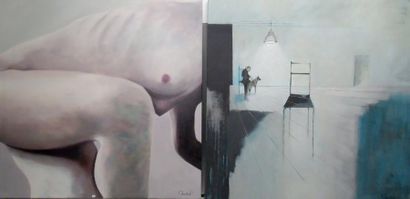 Ensemble de deux toiles GUILLAUME MONTIER...