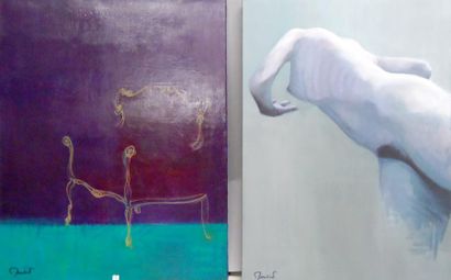 Ensemble de deux toiles GUILLAUME MONTIER...
