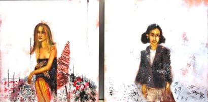 Ensemble de deux toiles C.AMBERT ANNE FRANCK-2010...