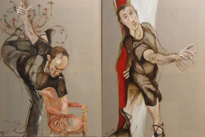 Ensemble de deux toiles TESSA ZERBIB SERGIO...