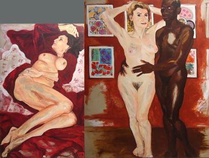 Ensemble de deux toiles TESSA ZERBIB CECILE...