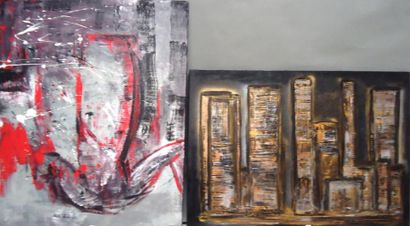Ensemble de deux toiles KARINE LENARD 