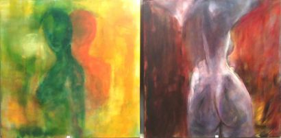 Ensemble de deux toiles NADINE BOSCARDIN...