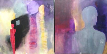Ensemble de deux toiles NADINE BOSCARDIN...