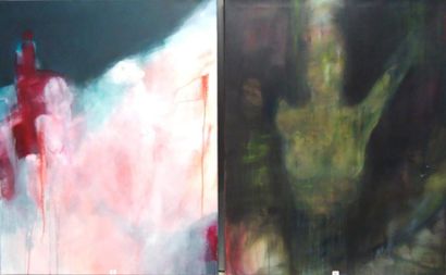 Ensemble de deux toiles NADINE BOSCARDIN...