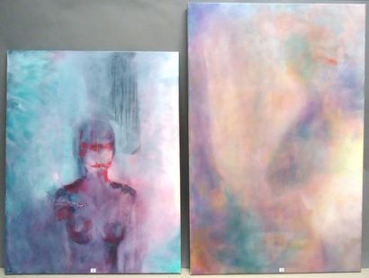 Ensemble de deux toiles NADINE BOSCARDIN...