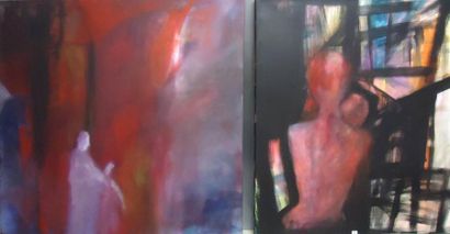Ensemble de deux toiles NADINE BOSCARDIN...