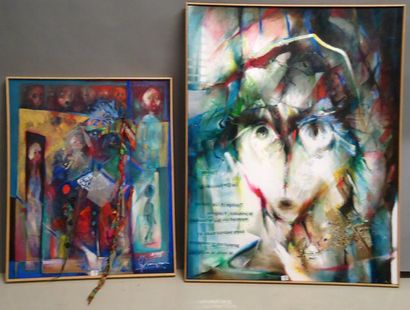 Ensemble de deux toiles GRAZYNA TARKOWSK...