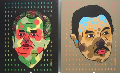 Ensemble de trois toiles ARNAUD PAGES MILOSEVIC...