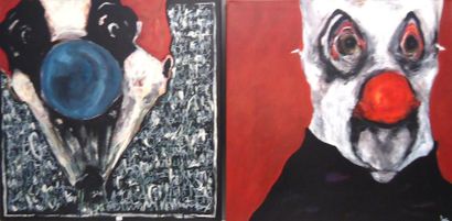 Ensemble de deux toiles CHRISTOPHE FASO GRAFF-2009...
