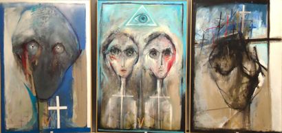 Ensemble de trois toiles GRAZYNA TARKOWSK...