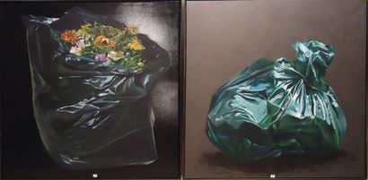 Ensemble de deux toiles DENIS RIVIERE sans...