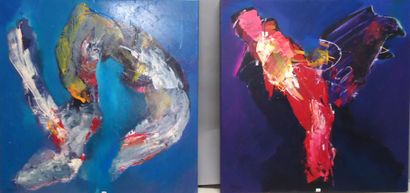 Ensemble de deux toiles BRUNO LEMOINE l'ombre-2010...