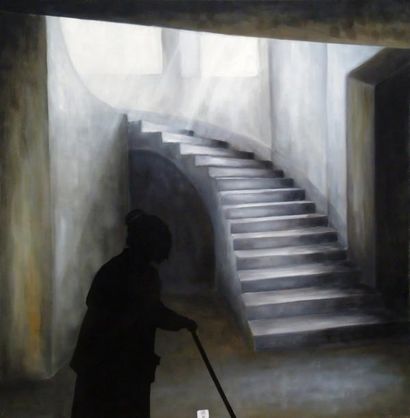 IRINA HEAVEZ
Shadow stencil et huile sur...