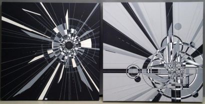 Ensemble de deux toiles THOMAS CANTO black...