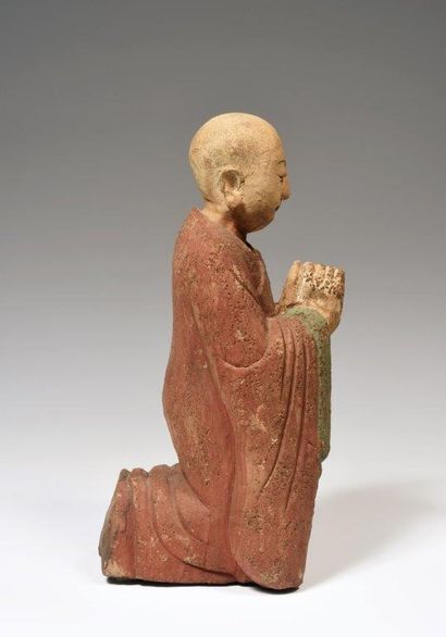 
Statuette en bois polychrome, représentant...