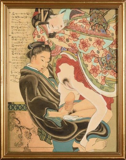 
Deux estampes, à décor érotiques (Shunga)

Japon,...