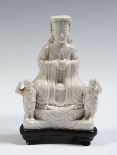 
Chine 
Deux figures de Guandi en porcelaine...