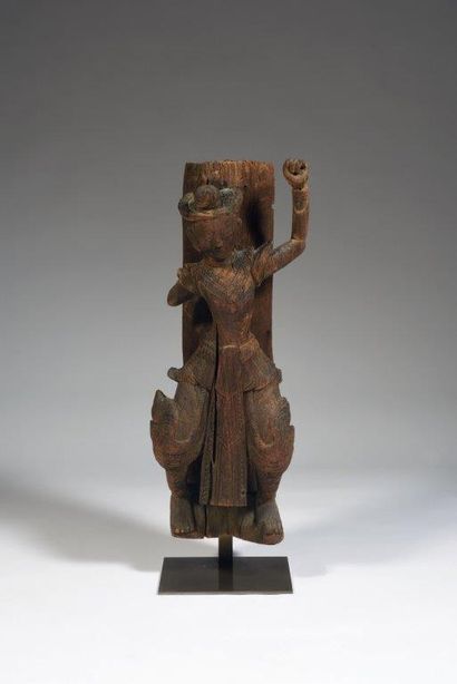 
Sculpture en bois anciennement polychrome,...