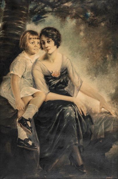 ÉCOLE FRANÇAISE, 1921

Femme à l'enfant

Pastel...