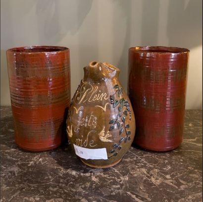 Glazed earthenware pitcher 