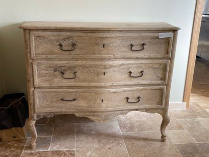 Chest of drawers in natural wood with white...