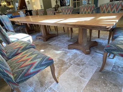 Rectangular table in natural wood veneer...