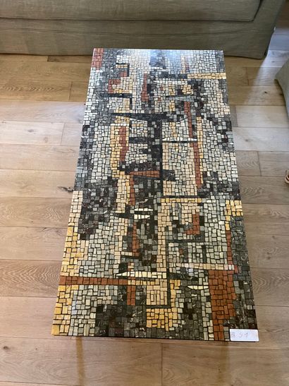 Rectangular coffee table with coloured mosaic...