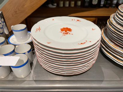 Part of service including:

Plate with floral...