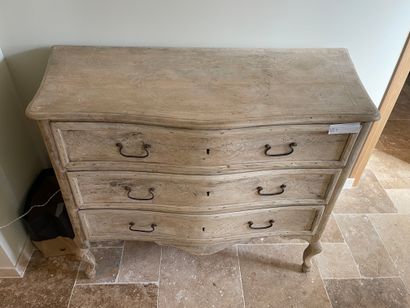 Chest of drawers in natural wood with white...