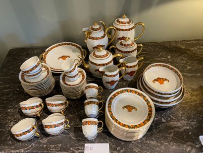 Service in porcelain of limoge Raynaud with...