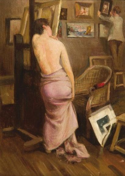 VICTORES (XXe siècle)
Nu dans l'atelier Huile...