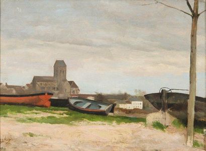 Louis HAWKINS (1849-1910)
Les barques Huile...