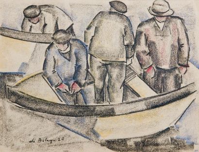 Pierre de BELAY (1890-1947)
Pêcheurs en barque,...