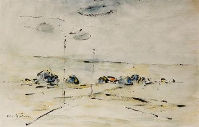 Abel BERTRAM (1871-1954)
Les barques Aquarelle,...