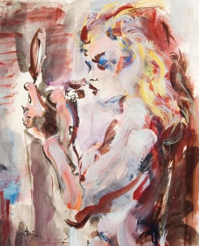 Gérard PAMBOUJIAN (né en 1941)
Femme au miroir...