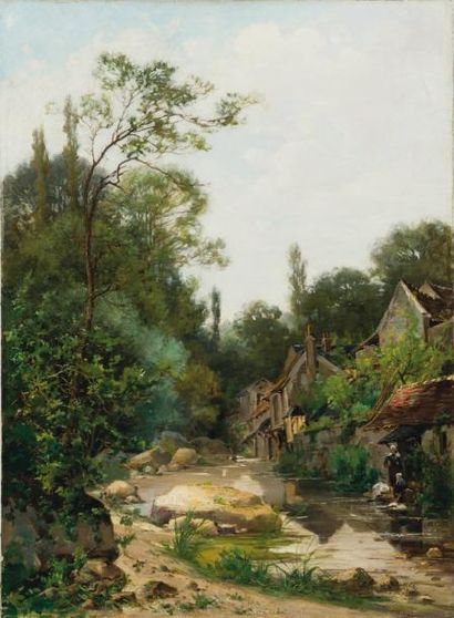 Henri DUTZSCHOLD (1841-1891)
Les lavandières...