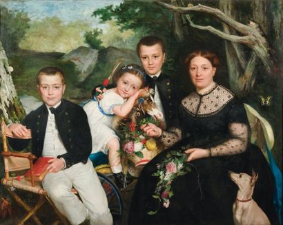 Ecole du Nord XIXe siècle
Portrait de famille...