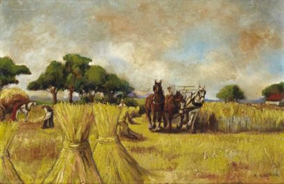 Cuenod C.
La Moisson Huile sur toile signée...
