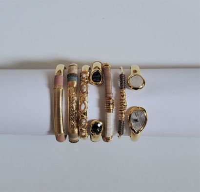 GAS BIJOUX
Lot of 7 fancy bangles
A silver-plated...
