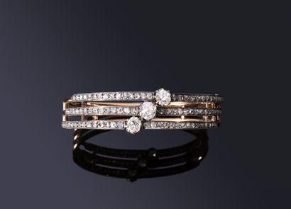 Large openwork rigid BRACELET in rose gold...