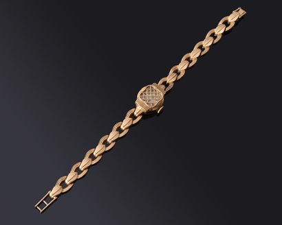 BRACELET MONTRE ronde de dame in yellow (750‰)....