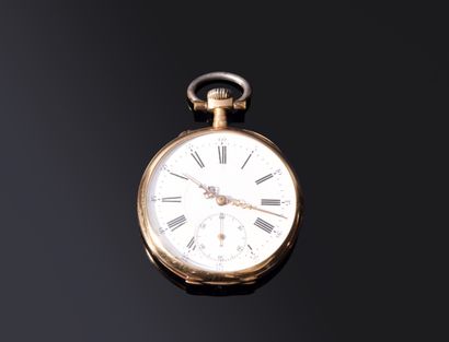 POCKET WATCH in pink gold (750‰) chased with...