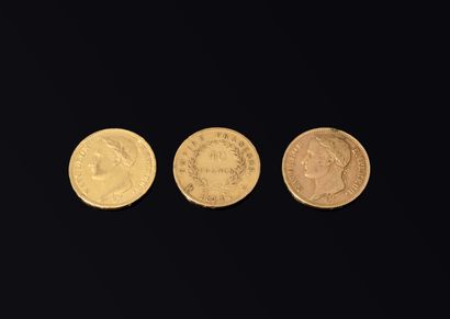 3 pieces of 40 francs in 19th century gold
Gross...