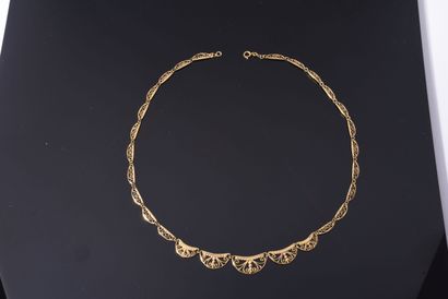 COLLAR in yellow gold (750‰) with filigree...