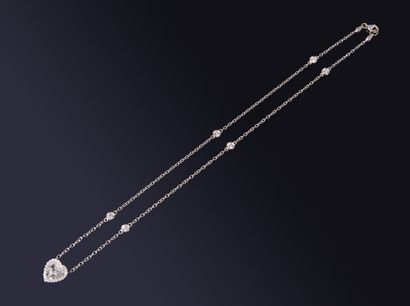 White gold (750‰) chain necklace set with...