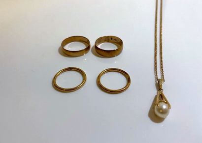 LOT in yellow gold (750‰) comprising:
- Two...