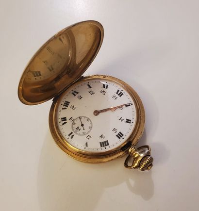 SAVONNETTE POCKET WATCH in plain 750 ‰ yellow...